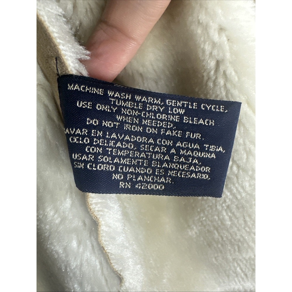 90s Vintage Route 66 Women's Suede/faux Beige Tan Jacket Small Penny Lane Coat - Picture 5 of 10